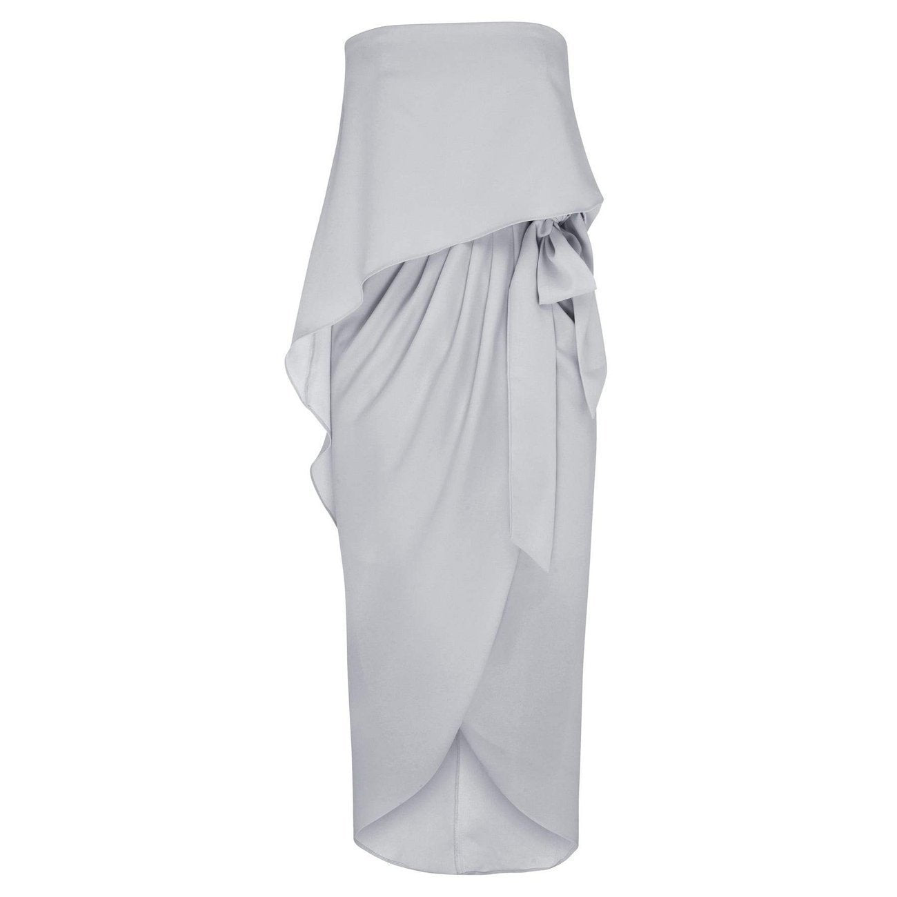 Fleur Silver Dress | Women's Strapless Midi Dress