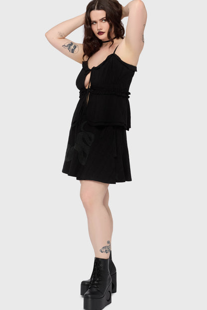 Gaia Adorned Tie Front Vest Top