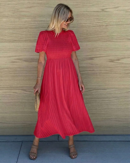 Iolana Cherry Midi Dress | Women's Cotton A-Line Midi Dress