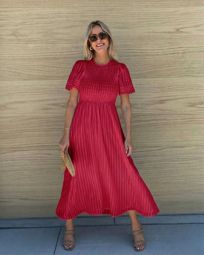 Iolana Cherry Midi Dress | Women's Cotton A-Line Midi Dress