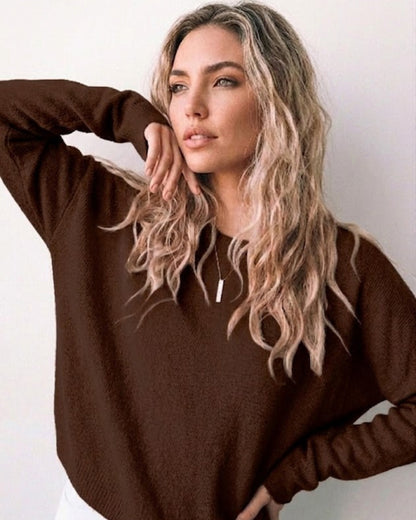 Joansy Knit - Chocolate | Women's Ribbed Knit Jumper