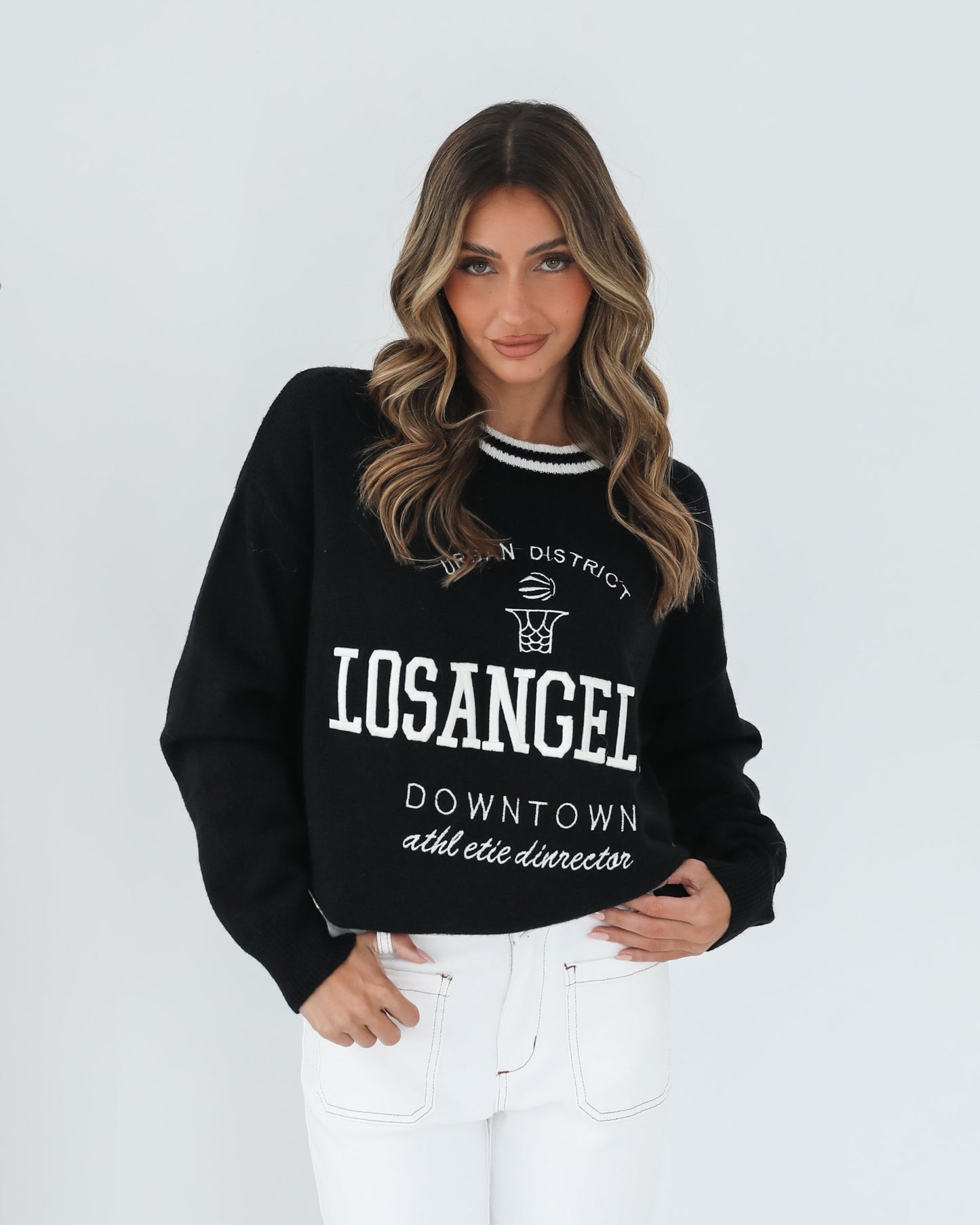 Kanoe Knit Black Print | Women's Printed Wool Blend Jumper