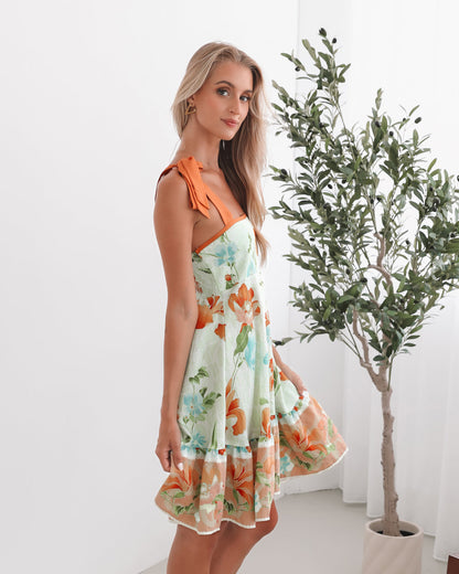 Matilde Green Floral Dress | Women's Floral Mini Dress