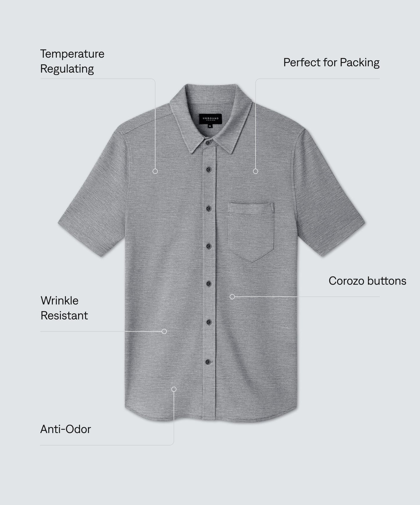 Men's Relaxed Short Sleeve Merino Button-Up