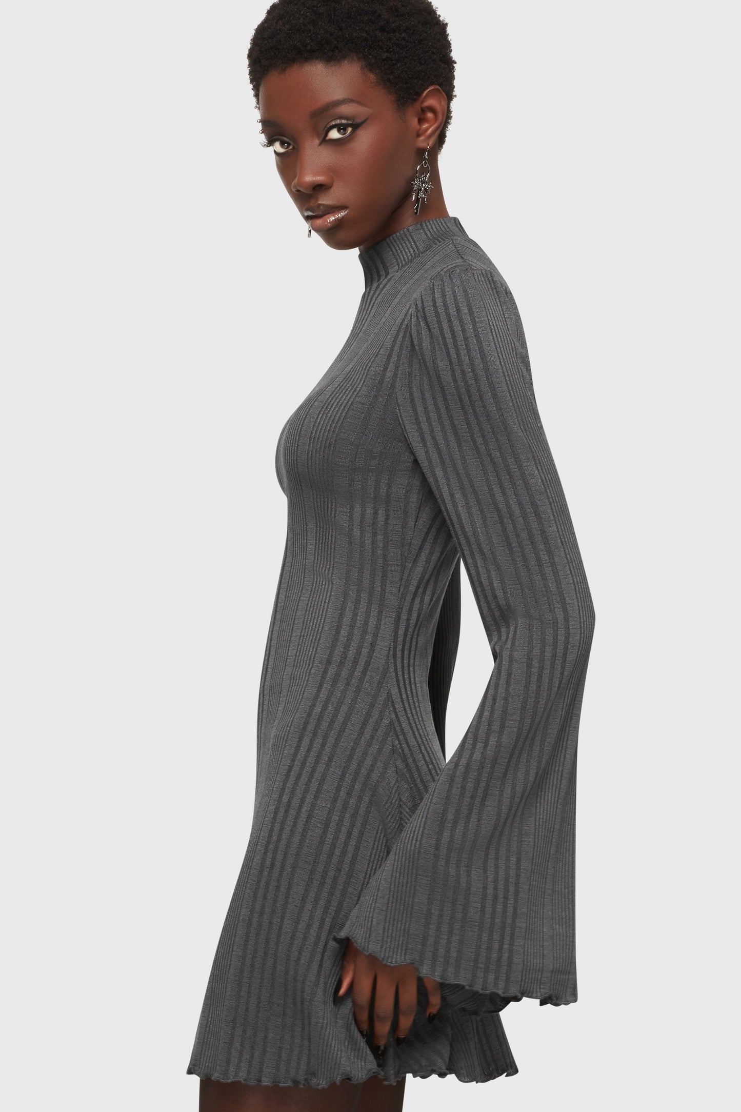 Of The Blade Mini Dress [Grey]