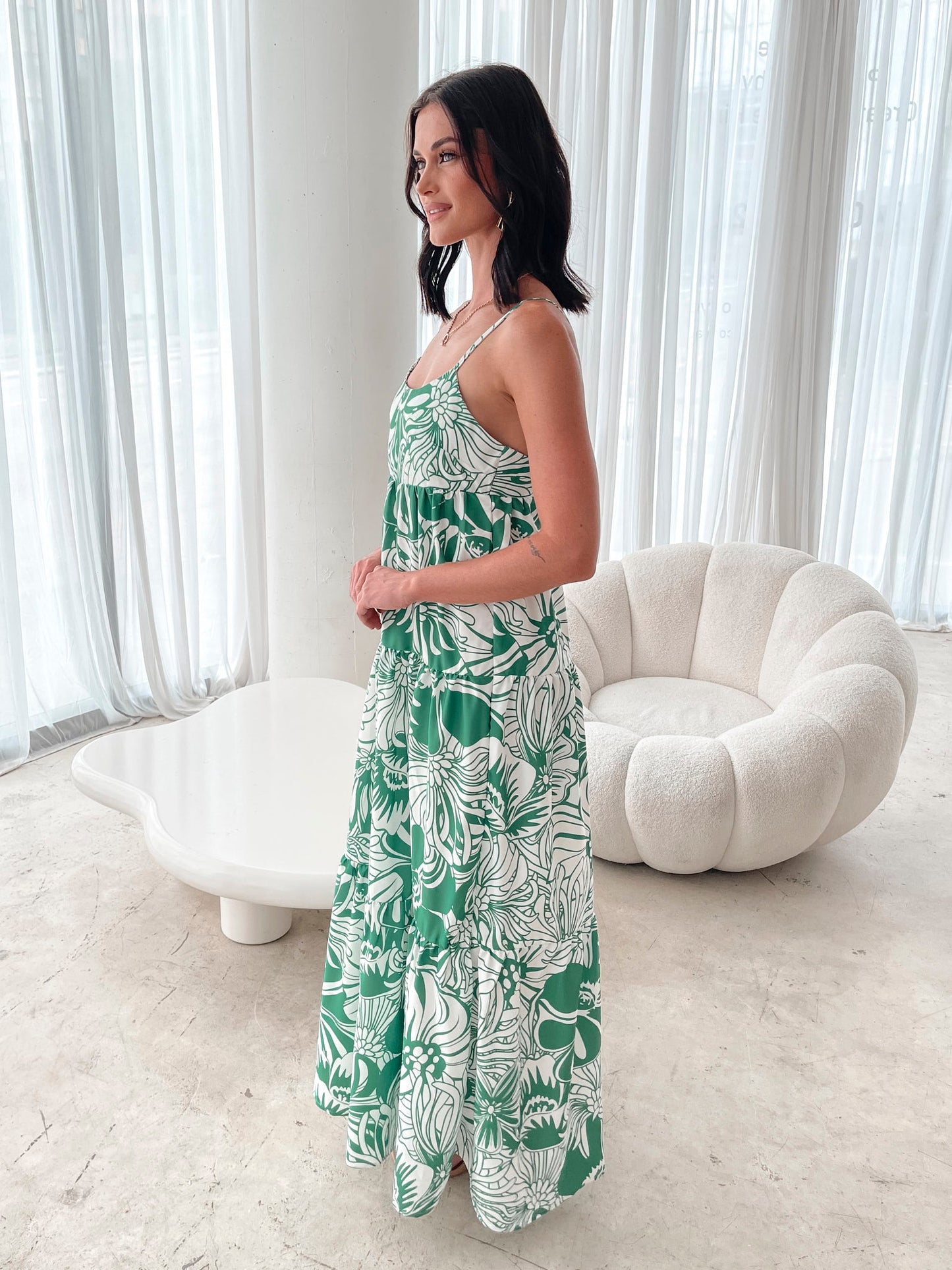 Oloria Green Floral Dress | Women's Floral Maxi Dress