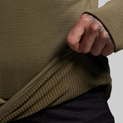 Quiver Grid Fleece Thermal Top (OD Green)