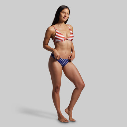 Solstice Bikini Top (Red White Stripe)