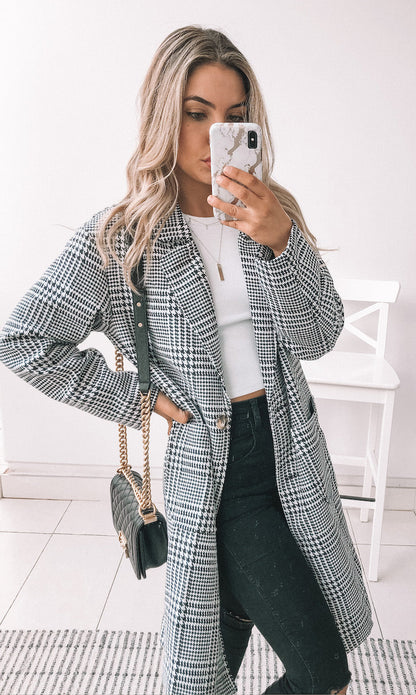 Polaris Coat - Print | Women's Check Longline Coat