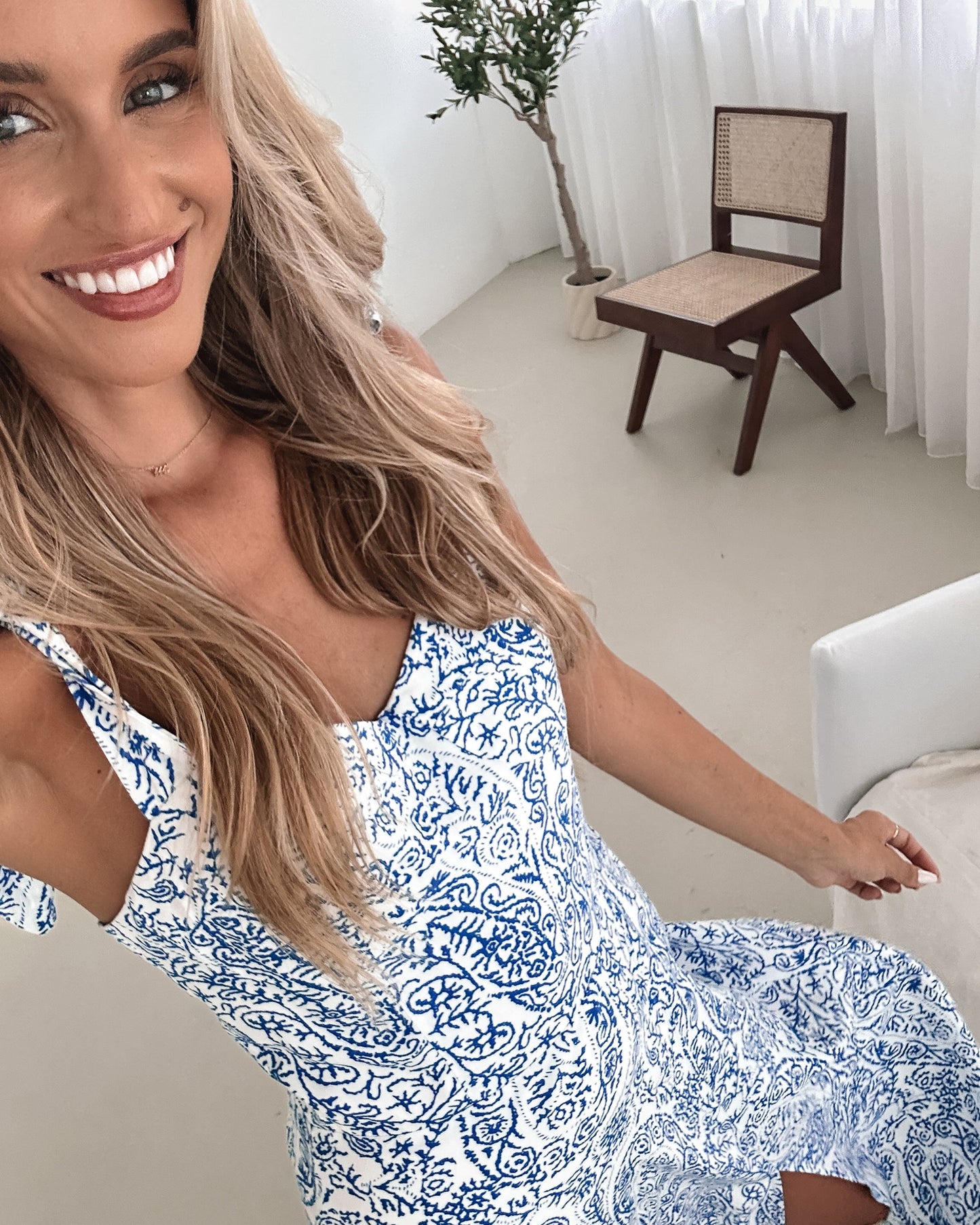 Savina Blue Paisley Dress | Women's Paisley Maxi Dress