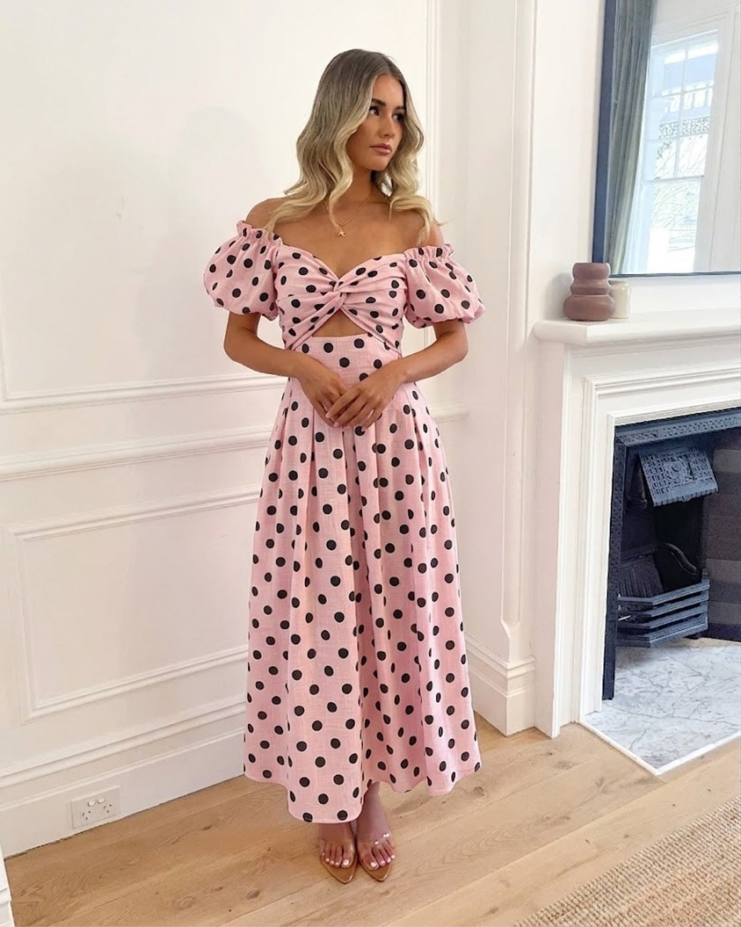Soheila Dress - Pink Spot