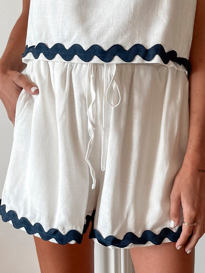 Solara White Multi Set | Women's Two Piece Set