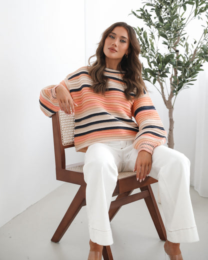 Valkyrie Peach Print Knit | Women's Knit Jumper
