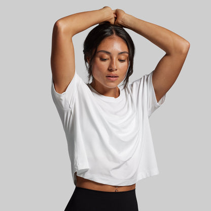 BP Premium Basic Crop Tee (White)