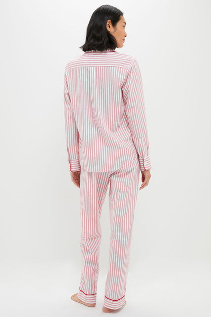 Antique Red Ticking Long Sleeve Pants Set
