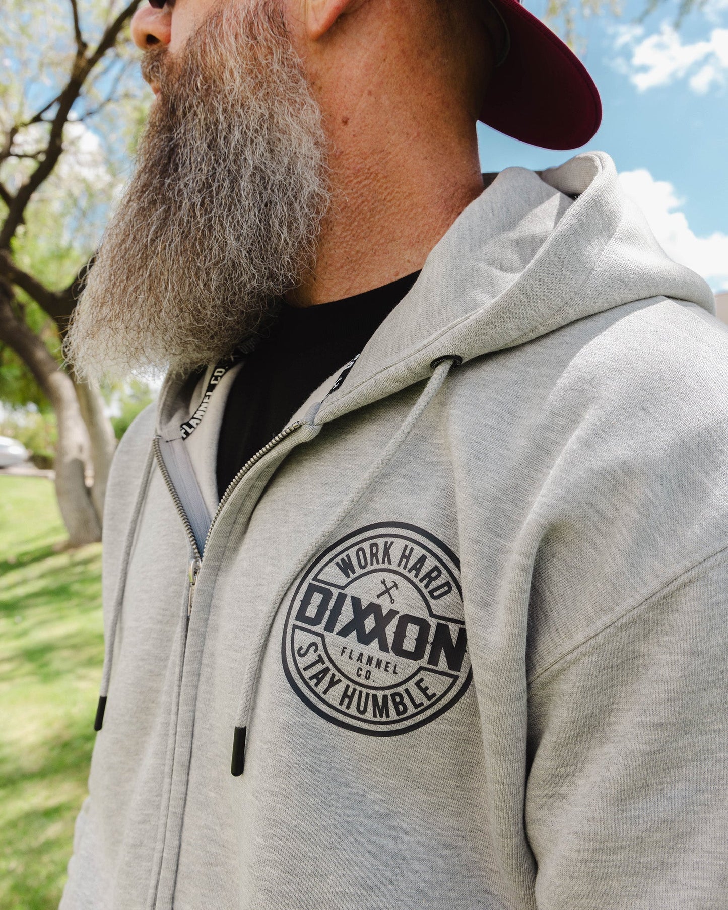 Black Corpo Zip Up Hoodie - Heather Gray