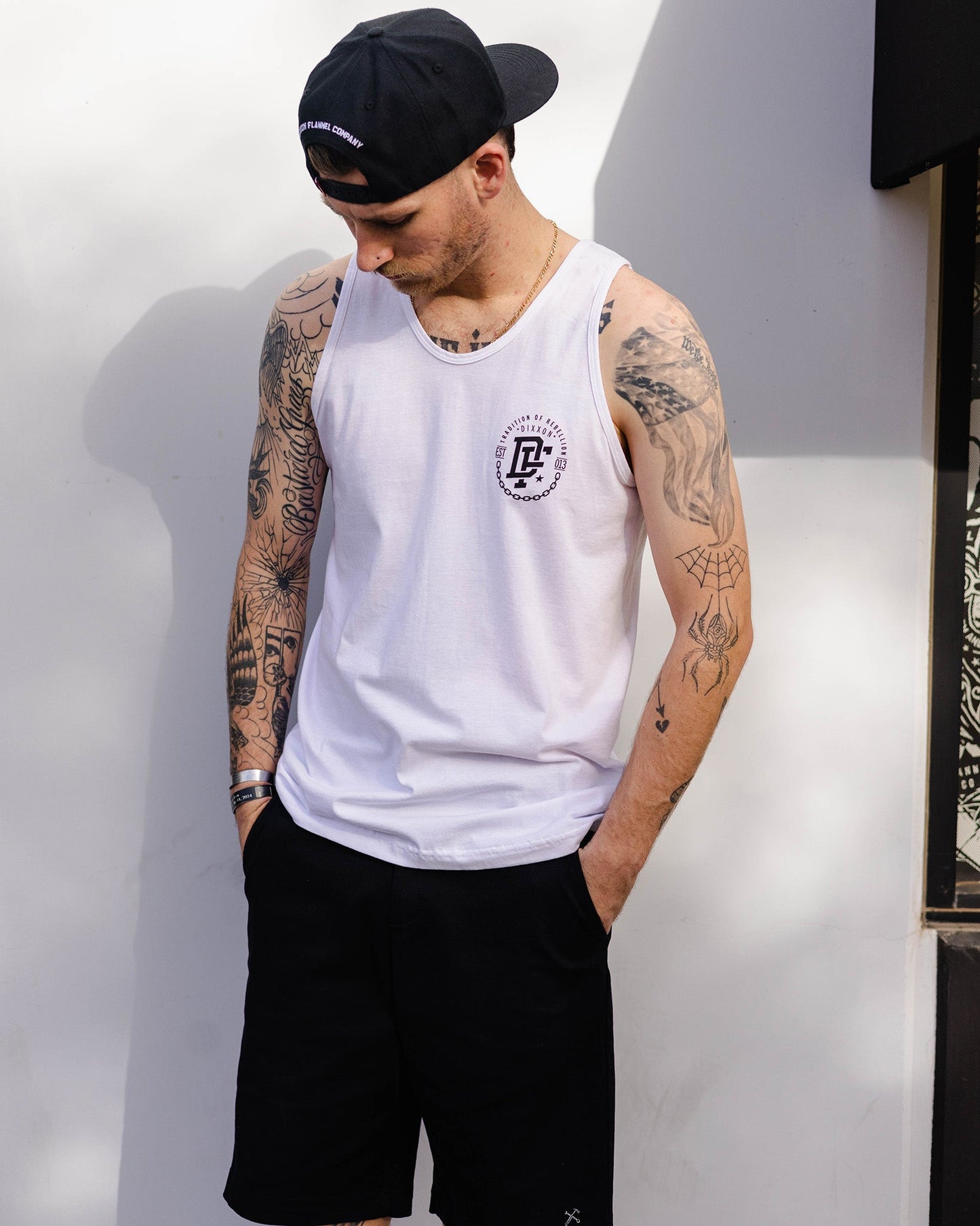 Black Disobedience Tank - White