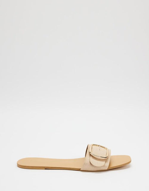 Gusta Vanilla Linen Sandals | Women's Flat Sandals