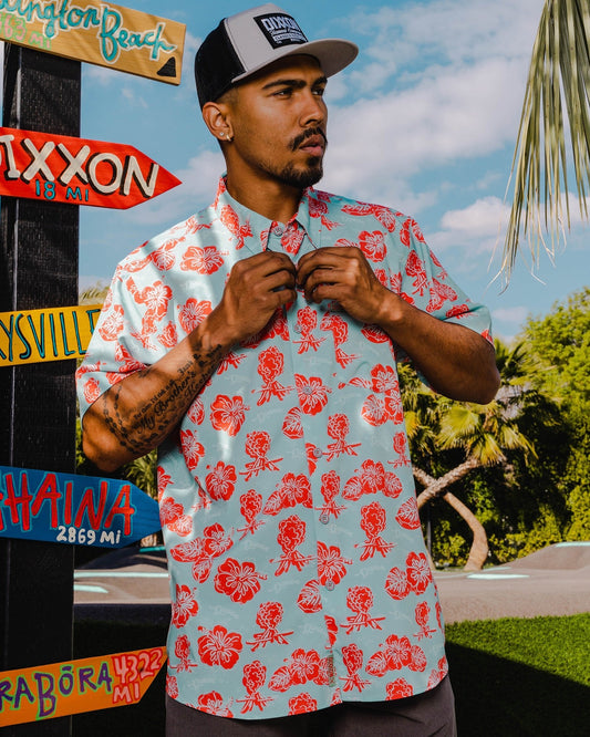 Mount Wannahockaloogie Party Shirt - Blue & Red