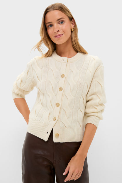 Authentic Cream Crewneck Cardigan