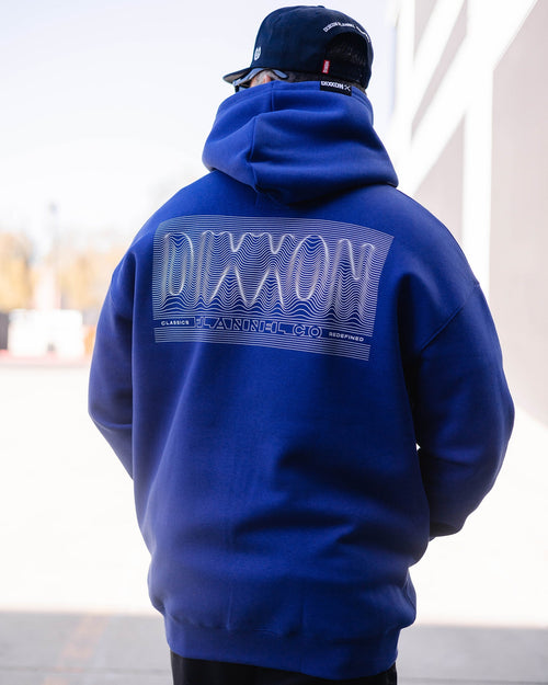 White Epicenter Zip Up Hoodie - Blue
