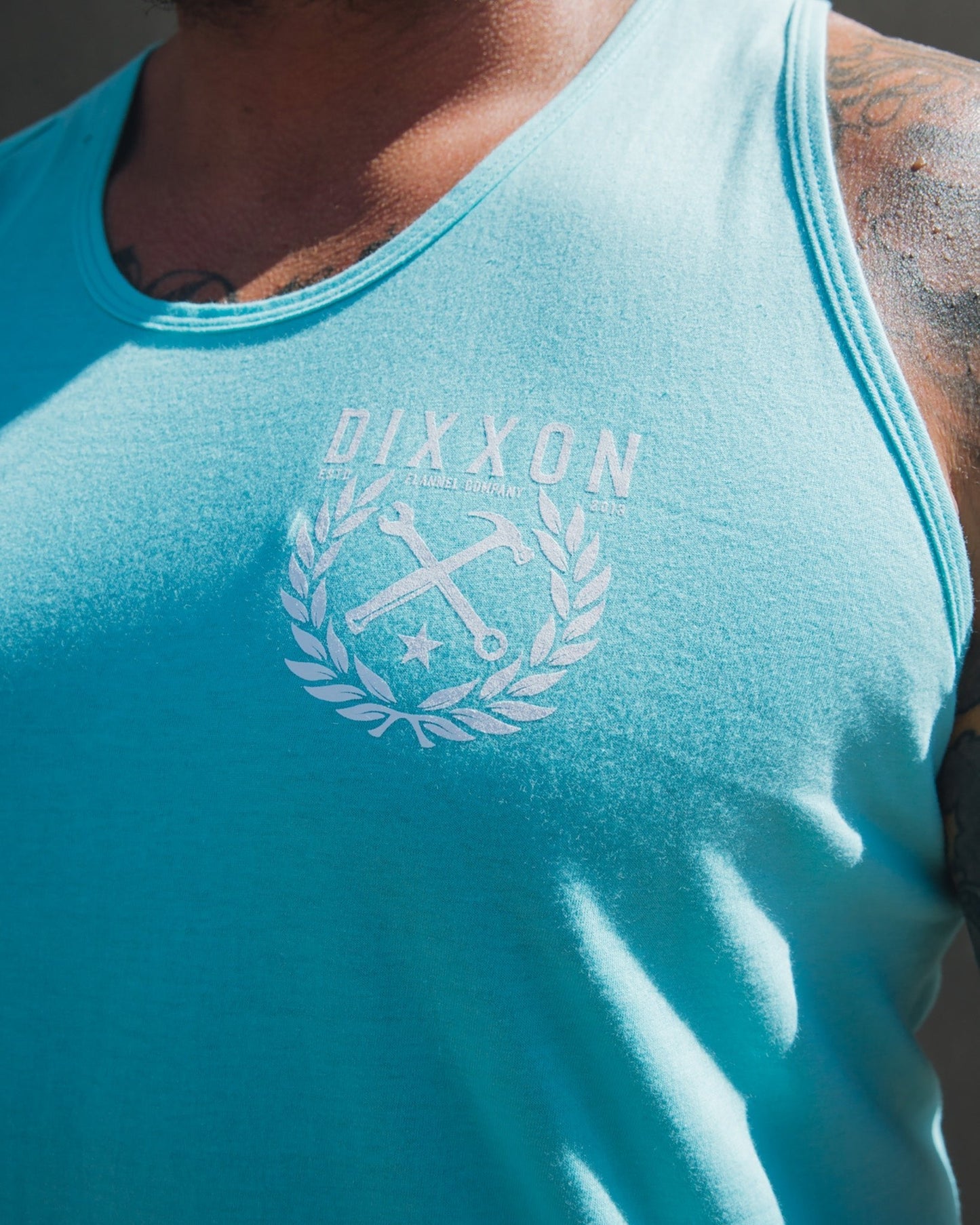 White Tradition Badge Tank - Tiffany