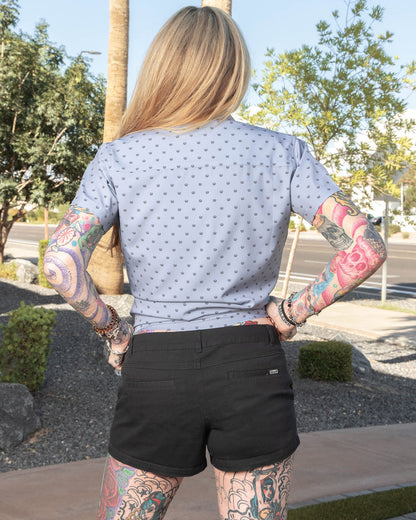 Women's Salty Crest Party Shirt - Black & Gray